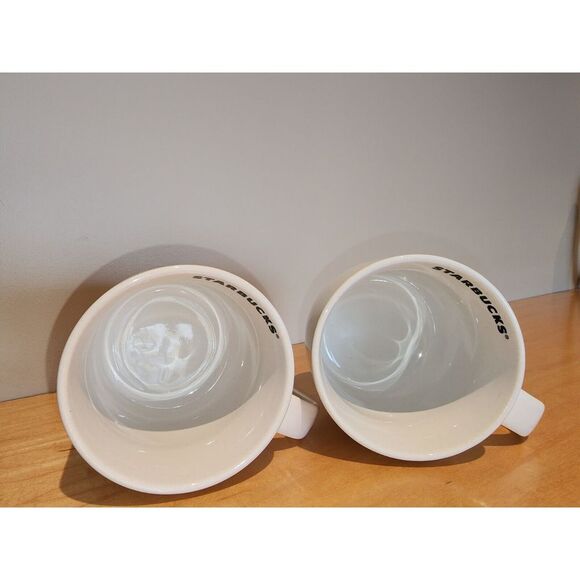 STARBUCKS Coffee Cups Dove & Christmas Mittens 10 Oz. 2011 Holiday Mugs Set of 2 - Picture 5 of 11